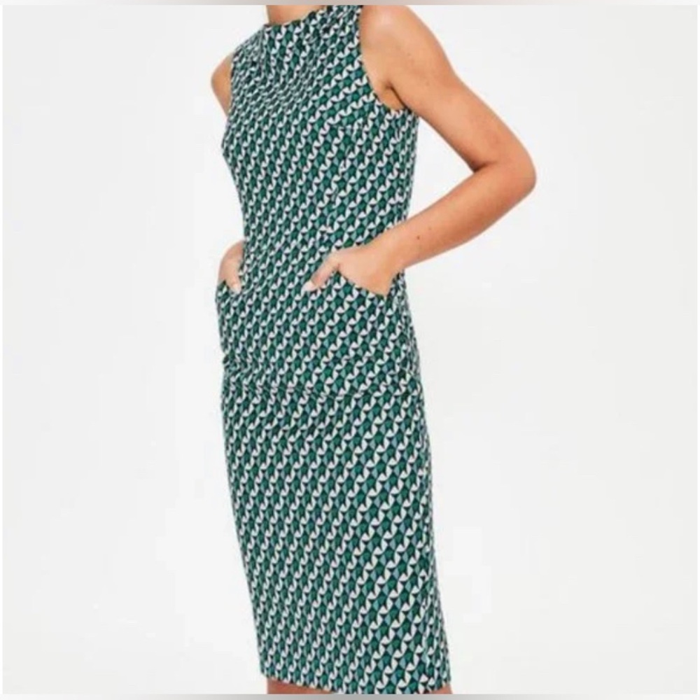 Boden Martha Geometric Print Sleeveless Sheath Dress